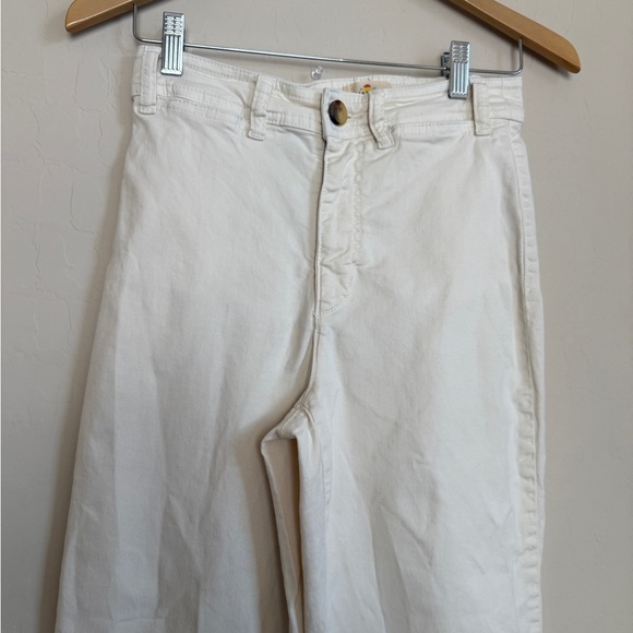 Marine Layer Bridget Full Length Raw Hem Pants Trousers High Waisted Wide Leg 4 - Picture 6 of 11